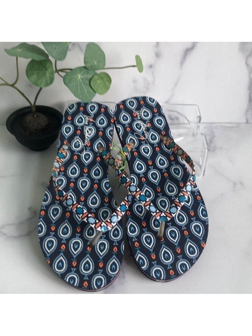 Vera Bradley Marrakesh Motifs Flip Flops Large SIZE 9/10 NWT